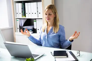 Office employee with computer