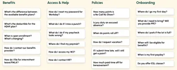 Employee assistant use cases